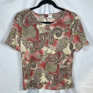 JM Collection Multicolored Crop Fitted T-Shirt